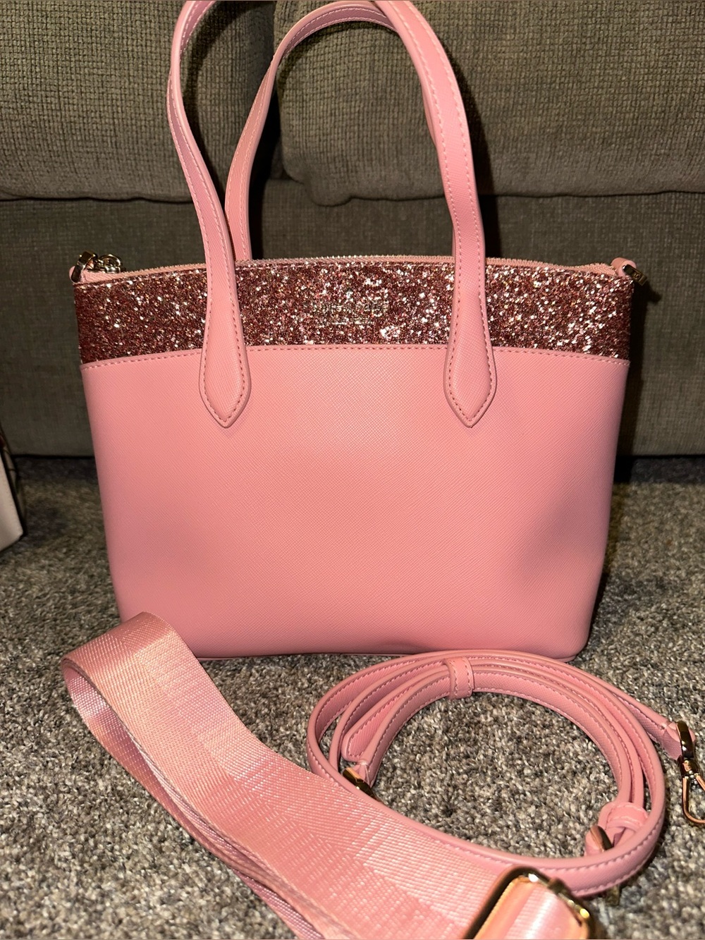 Kate Spade Pink Glitter Accent Tote Bag